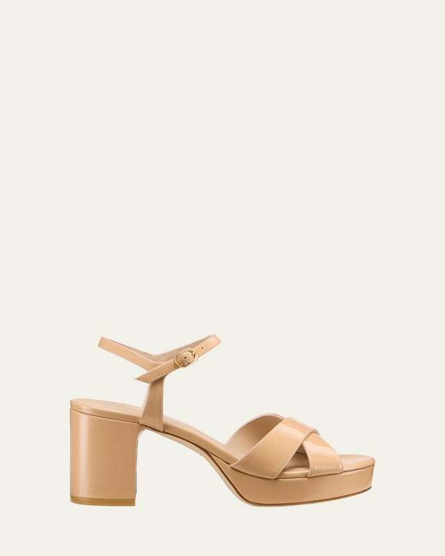 Dayna Patent Crisscross Platform Sandals
